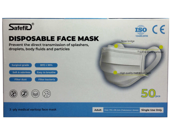 3-Layer Disposable Face Mask - Level III ASTM (50 pieces)