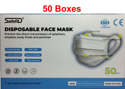 3-Layer Disposable Face Mask - Level III ASTM 50 Boxes ($100 DISCOUNT)